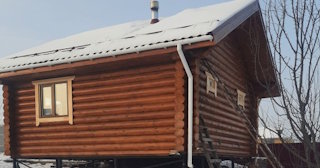Баня из оцилиндрованного бревна под ключ в Кургане - от 132925 рублей